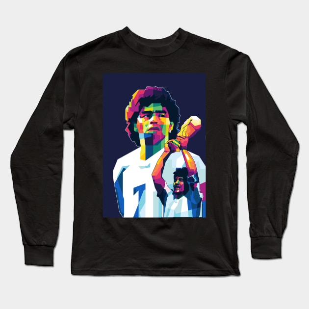 Diego Maradona Long Sleeve T-Shirt by WPAP46